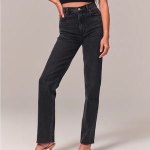 Abercrombie & Fitch 90s Straight Ultra High Rise black jeans (32S)